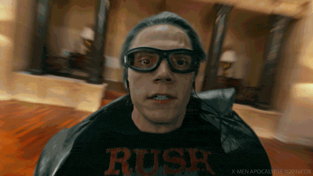 a man with sunglasses running fast