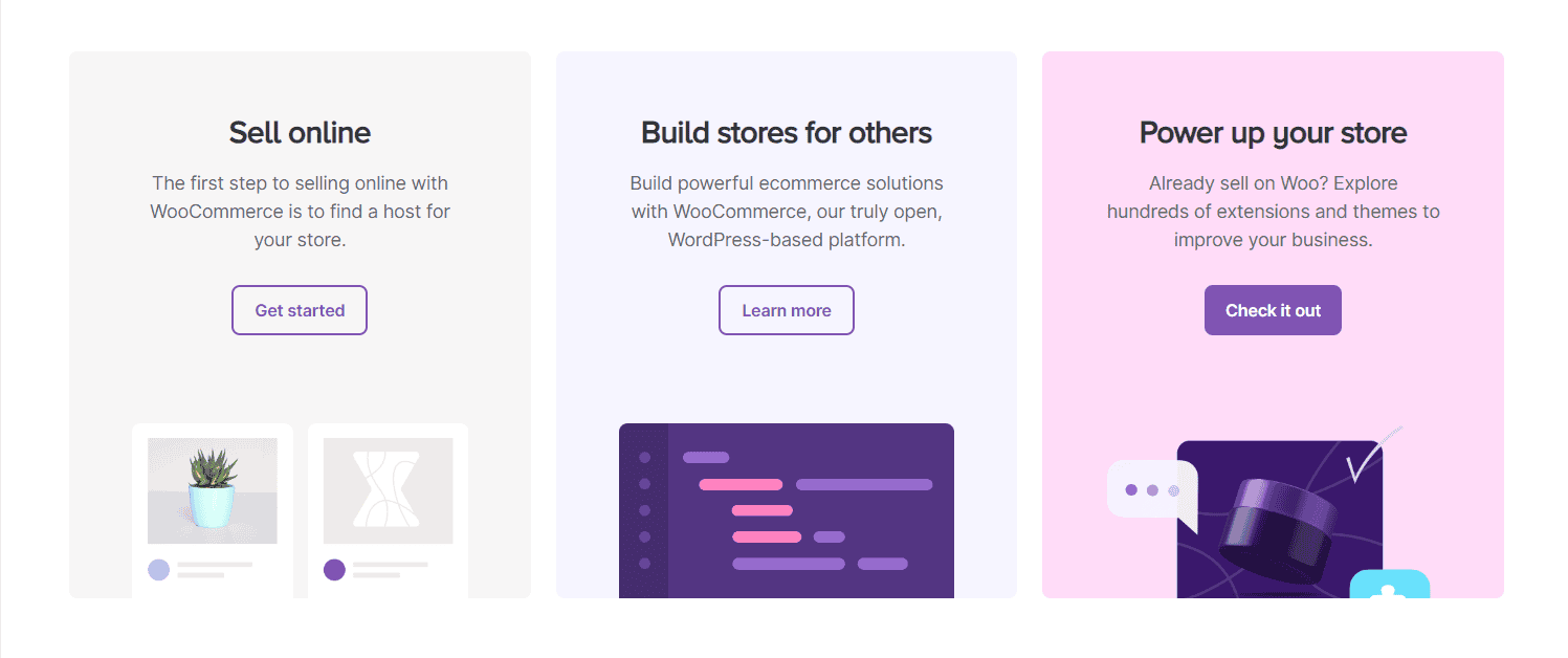 WooCommerce banner describing WooCommerce capabilities